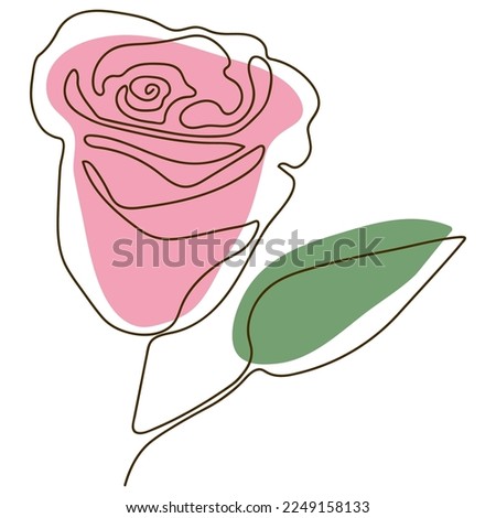 Rose flower in one line. Abstraction. Linear. Icon. Illustration.