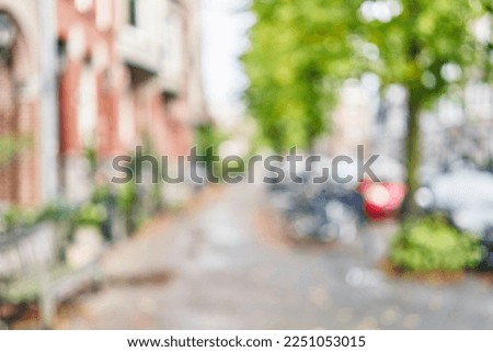 Blurred background of street on a sunny day