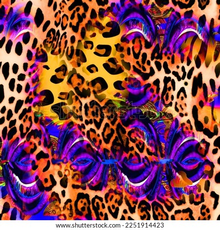 combination of colorful  leopard snake tiger textures textile collage pattern
