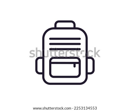 Single line icon of backpack on isolated white background. High quality editable stroke for mobile apps, web design, websites, online shops etc. 
