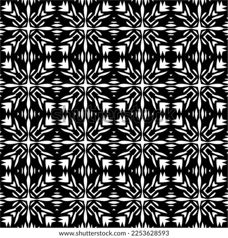 
Vector pattern in geometric ornamental style. Black and white color.
Simple geo all over print block for apparel textile, ladies dress, fashion garment, digital wall paper.