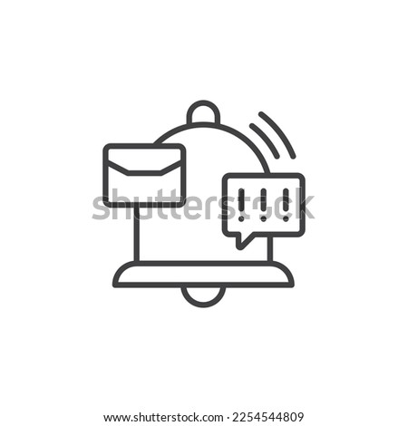 Line Notification icon vector with email and exclamation mark