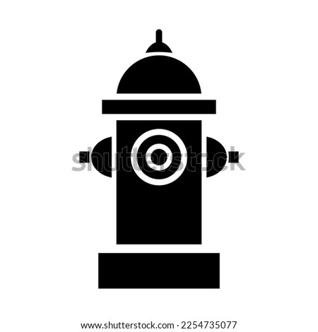 Fire hydrant icon glyph style vector design illustration