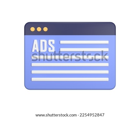 Advertisement, Online Advertising 3D Render Illustration