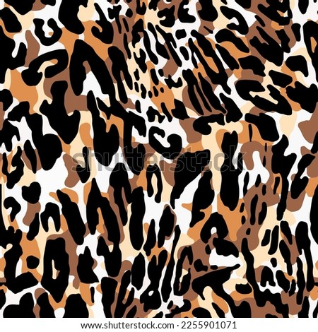 Seamless illustration leopard pattern, hand draw animal print.