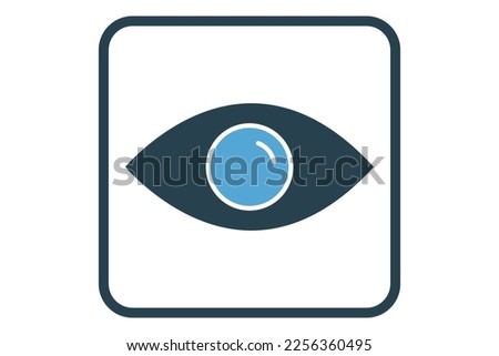 Monitoring icon illustration. eye icon. icon related to security. Solid icon style. Simple vector design editable
