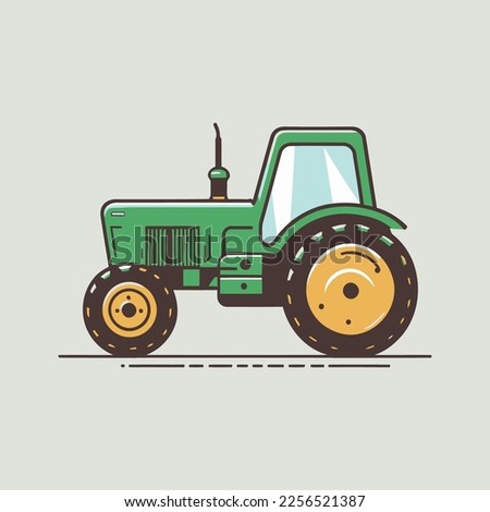 illustration of Flat tractor in vector style