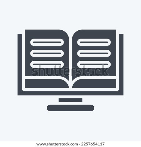 Icon Online Reading. related to Education symbol. glyph style. simple design editable. simple illustration