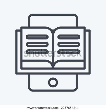 Icon E-Reading. related to Education symbol. line style. simple design editable. simple illustration