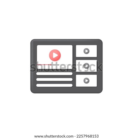 Video player icon, isolated on white background