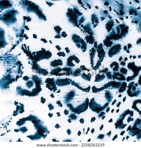 Cold African Jungle Animals. Aquamarine Print Leopard. Sea Animal Print Patchwork. Paper Art Illustration. Blurred Leopard Pattern. Wildlife Carnivore.