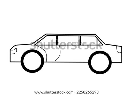 Limousine Car sketch on white background. Limousine car. Vector illustration.