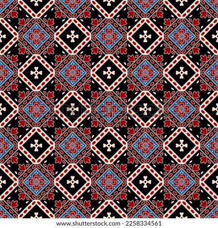Traditional block print design. batik design pattern. ajrakh design.