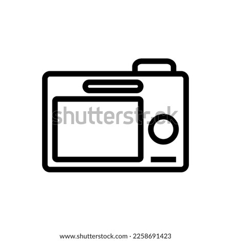 Digital photo icon line isolated on white background. Black flat thin icon on modern outline style. Linear symbol and editable stroke. Simple and pixel perfect stroke vector illustration