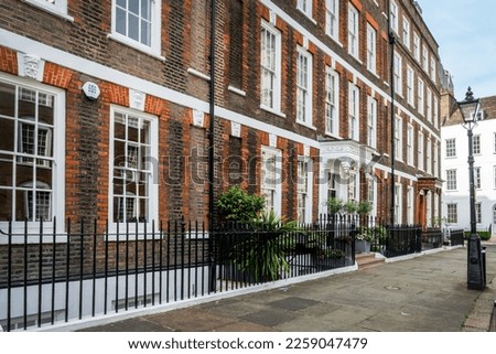 Old beautiful houses in the city of Westminster, London
