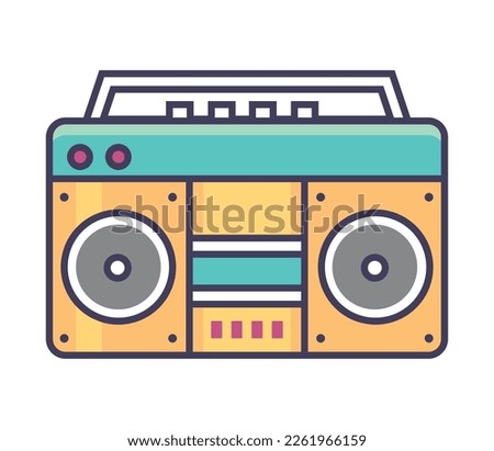 radio 90s pop art icon isolated