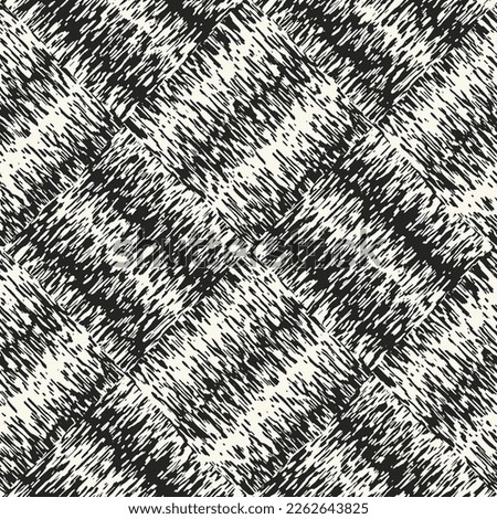 Ink Brushstrokes Textured Checked Pattern