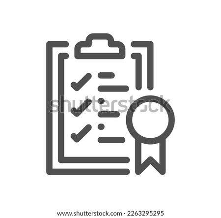 Inspection related icon outline and linear vector.
