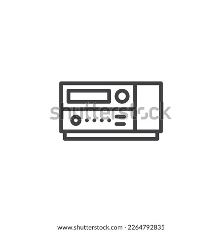Video cassette player line icon. linear style sign for mobile concept and web design. vhs player outline vector icon. Symbol, logo illustration. Vector graphics
