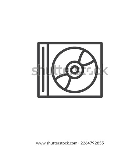Compact disk line icon. MP3 Disc linear style sign for mobile concept and web design. Cd Case outline vector icon. Symbol, logo illustration. Vector graphics