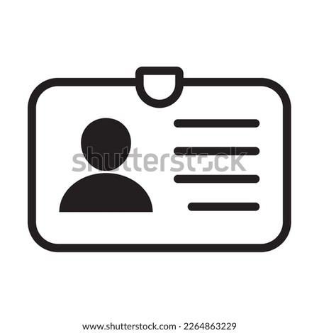 Id card icon. Id card badge icon. Identification card, driver's license icon. Vector illustration.