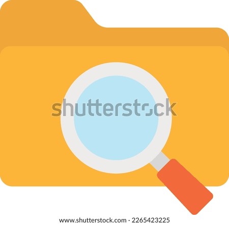 search magnify folder Vector Flat Illustration