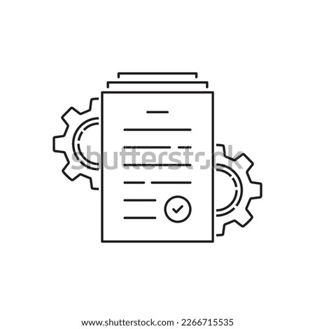 thin line kpi control or execute operation icon. linear modern business efficiency or digital doc logotype graphic stroke art design element isolated on white. concept of capacity or paperwork process
