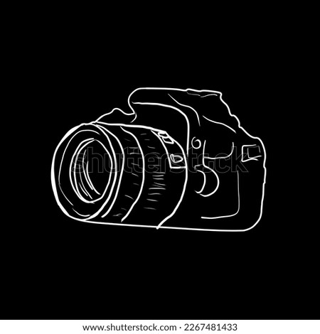 camera illustration with black background