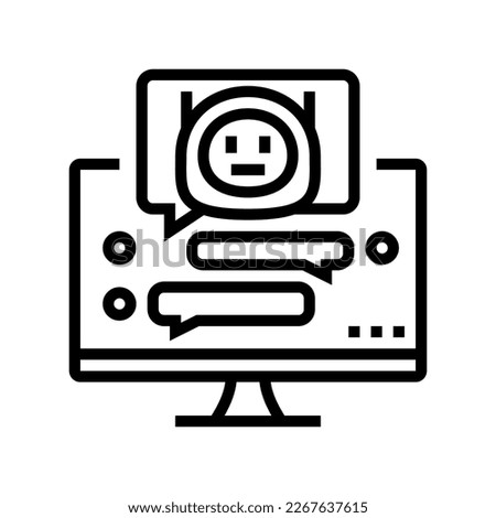 dialog chat bot line icon vector. dialog chat bot sign. isolated contour symbol black illustration