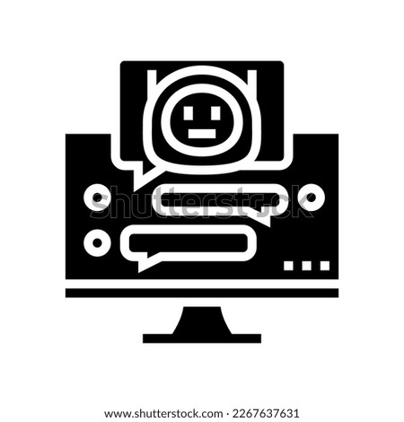 dialog chat bot glyph icon vector. dialog chat bot sign. isolated symbol illustration