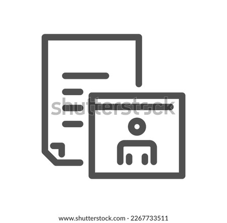 Documents related icon outline and linear symbol.	
