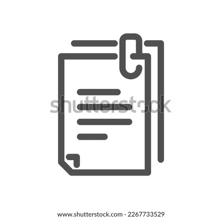 Documents related icon outline and linear symbol.	
