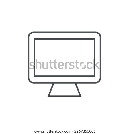 Computer icon in flat style. Monitor vector illustration on white isolated background. Monitor business concept.