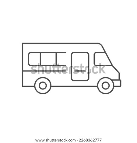 Passenger van line outline icon