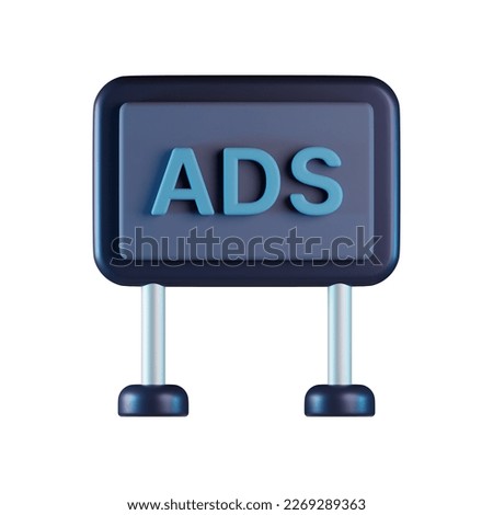 Advertising Billboard 3D Icon Illustration
