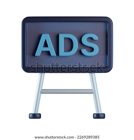 Ad Signboard 3D Icon Illustration