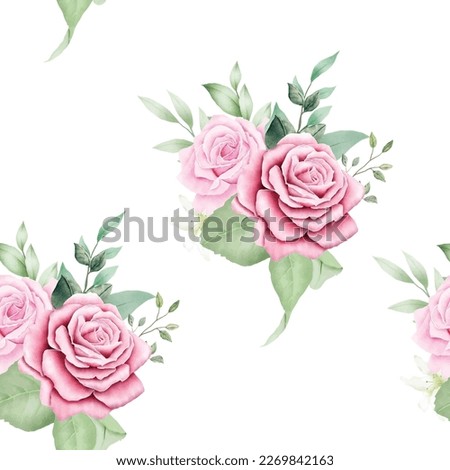 Seamless pattern Floral Rose Watercolor
