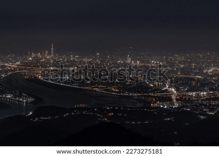 beautiful night view of Taipei city