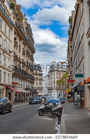 Facade of Parisian building, France