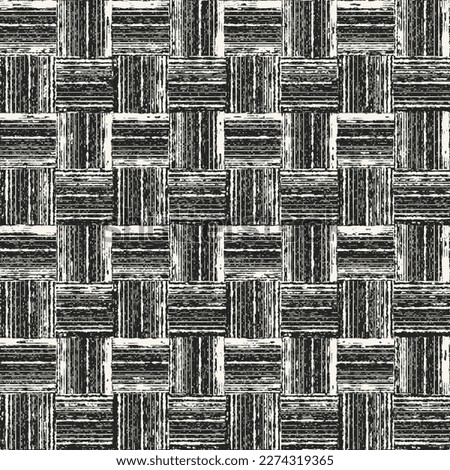 Charcoal Wood Grain Textured Checked Pattern