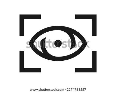 Eye scan line icon. vector illustration