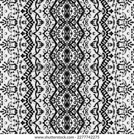 Simple Bohemian Pattern. Gray Colour Ink Doodle Pattern. Tribal Ikat Scribble Brush. Black Color Ethnic Line Batik. Seamless Boho Batik. Seamless Ikat Doodle Design. Abstract Stripe Ink Pattern.