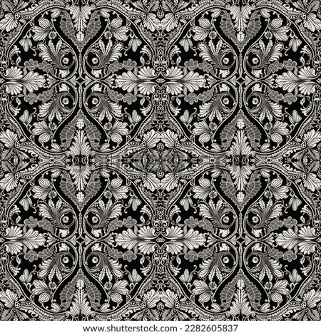 Victorian lace seamless pattern. Abstract traditional folk old ancient antique tribal ethnic intricate graphic line. Ornate elegant luxury vintage retro modern minimal style for texture textile fabric