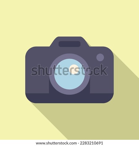 Camera icon flat vector. Computer interface. Smile system