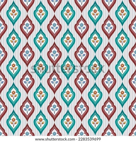 Ogee repeat pattern for print design