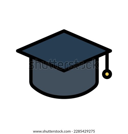 Illustration vector graphic icon of Graduation. Filled Line Style Icon. Education Themed Icon. Vector illustration isolated on white background. Perfect for website or application design.
