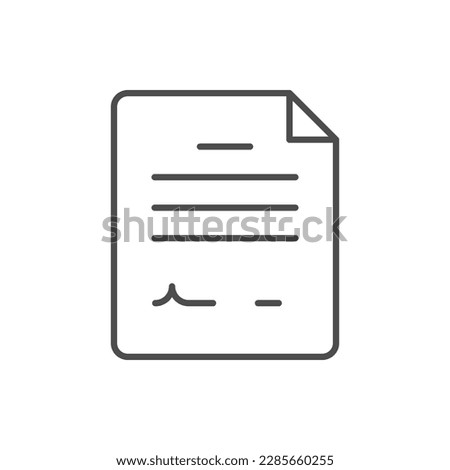 Paper document line outline icon