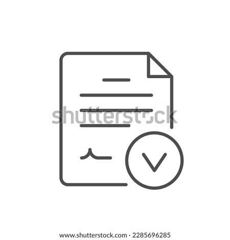 Approved document line outline icon