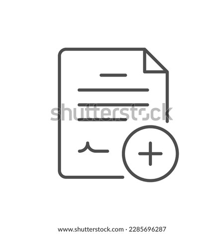 Add document line outline icon