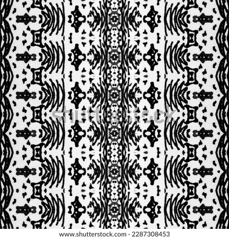 Simple Geometric Pattern. Abstract Ink Doodle Design. Black Color Ethnic Boho Brush. Native Ink Scribble Batik. Seamless Ikat Brush. Ethnic Design Ikat Pattern. Gray Colour Ikat Doodle Texture.